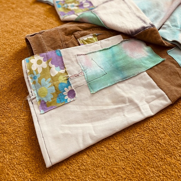 GUC Babaton ultra high waisted patchwork chord homemade bell bottoms - Picture 6 of 16